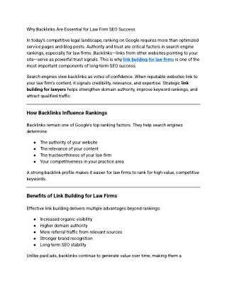 Why Backlinks Are Essential for Law Firm SEO Success