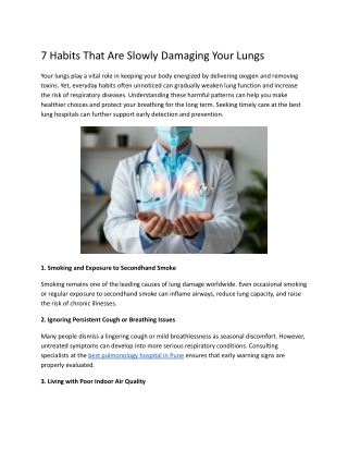 7 Habits That Are Slowly Damaging Your Lungs