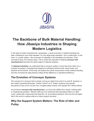 Best Conveyor Belt Suppilers in Ranchi