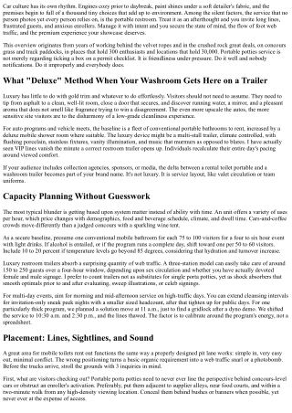 Portable Potties Rental for Car Reveals and Car Meets