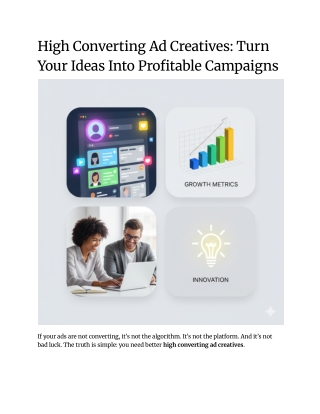 High Converting Ad Creatives_ Turn Your Ideas Into Profitable Campaigns