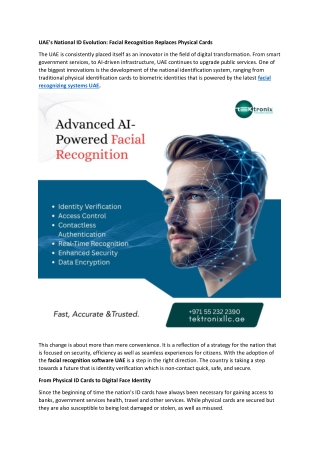 UAE's National ID Evolution: Facial Recognition Replaces Physical Cards