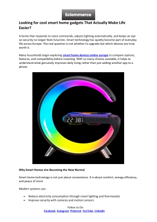 Eclommerce Cool Smart Home Gadgets