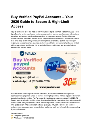 Buy Verified PayPal Accounts – Your 2026 Guide to Secure & High-Limit Access