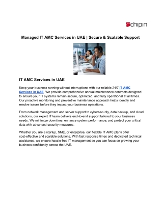 Managed IT AMC Services in UAE _ Secure & Scalable Support
