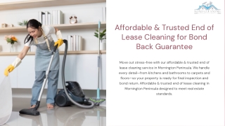 Affordable & Trusted End of Lease Cleaning for Bond Back Guarantee
