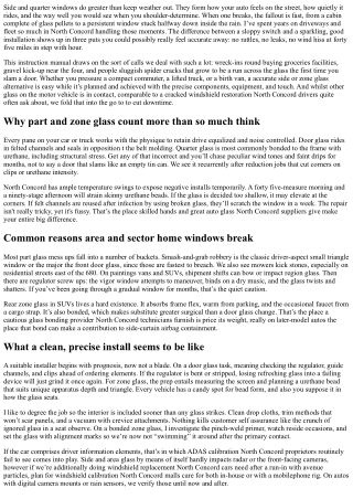 Side and Quarter Window Replacement North Concord: Clean, Precise Install