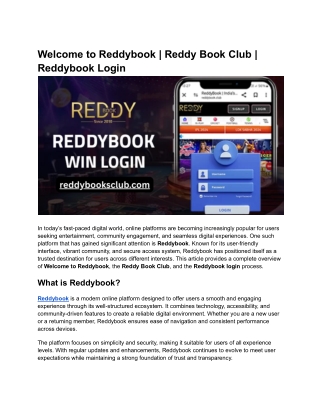 Welcome to Reddybook _ Reddy Book Club _ Reddybook Login