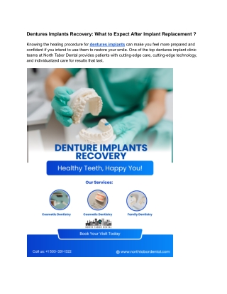 Dentures Implants Recovery: What to Expect After Implant Replacement ?