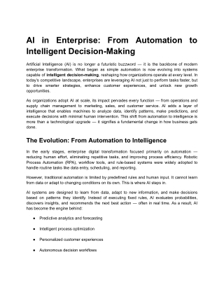 AI in Enterprise_ From Automation to Intelligent Decision-Making
