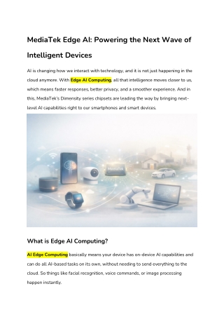 Edge AI in MediaTek_ Powering the Future of Intelligent Devices ~ AD
