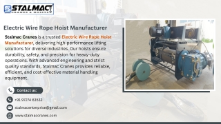 Electric Wire Rope Hoist Manufacturer