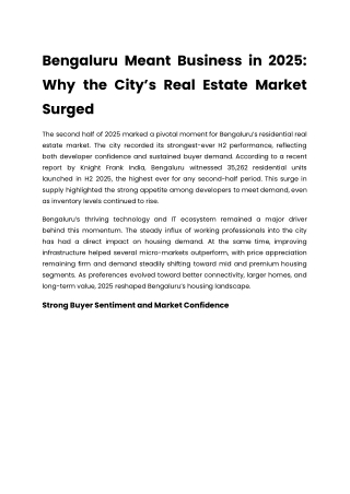 Bengaluru Meant Business in 2025_ Why the City’s Real Estate Market Surged