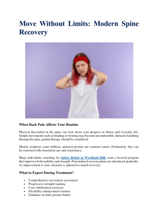 Move Without Limits: Modern Spine Recovery