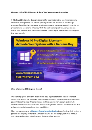 Windows 10 Pro Digital License – Activate Your System with a Genuine Key