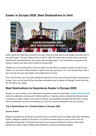 Easter in Europe 2026 Best Destinations to Visit