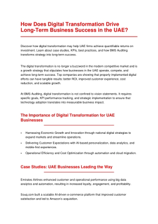 How Can Digital Investments Deliver Measurable Business Outcomes in the UAE?