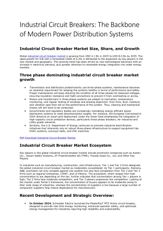 Industrial Circuit Breaker Market Trends & Growth Report 2035
