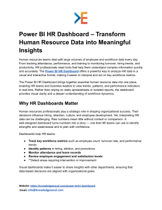 Power BI HR Dashboard for Workforce Analytics