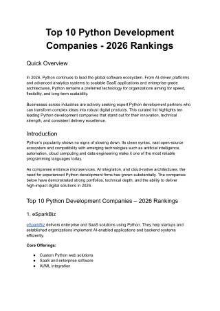 Top 10 Python Development Companies - 2026 Rankings