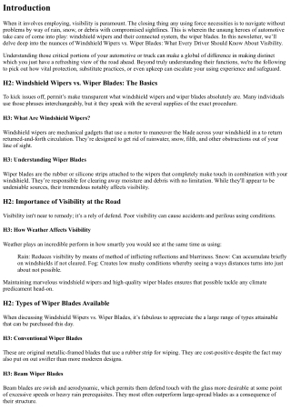 Windshield Wipers vs. Wiper Blades: What Every Driver Should Know About Visibili