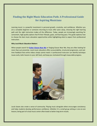Finding the Right Music Education Path: A Professional Guide for Aspiring Musici