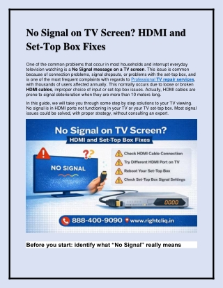 No Signal on TV Screen HDMI and Set-Top Box Fixes