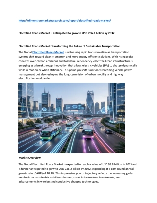 Electrified Roads Market