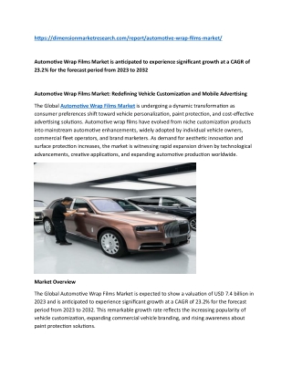 Automotive Wrap Films Market