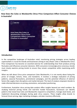 Coles vs Woolworths Citrus Price Comparison for Consumer Choices