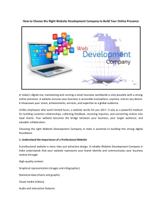 How to Choose the Right Website Development Company to Build Your Online Presence