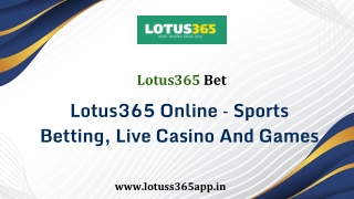 Lotus365 Online – Sports Betting, Live Casino And Games