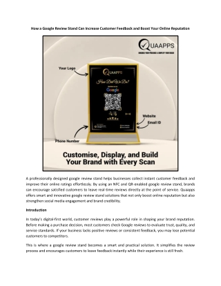 How a Google Review Stand Can Increase Customer Feedback and Boost Your Online Reputation