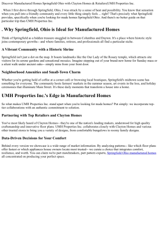 . Discover Manufactured Homes Springfield Ohio with Clayton Homes & Retailers|UM