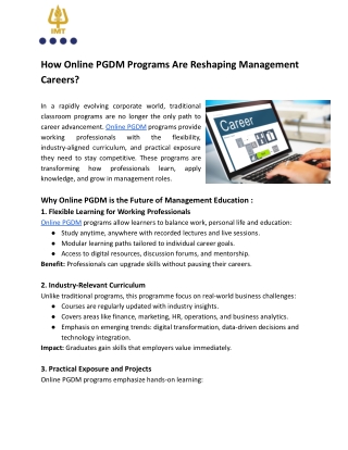 How Online PGDM Programs Are Reshaping Management Careers