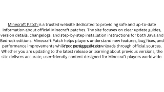 Minecraft Patch Download