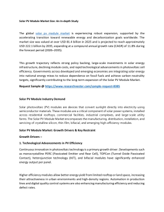 Solar PV Module Market