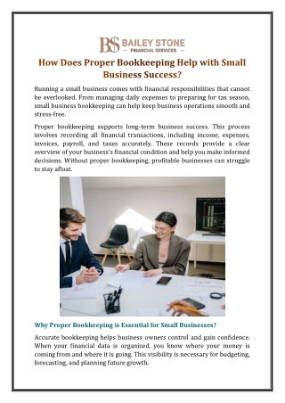 How Does Proper Bookkeeping Help with Small Business Success