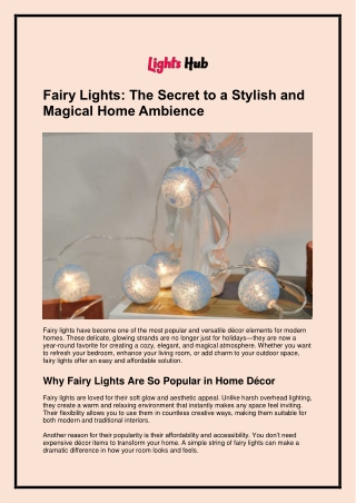Fairy Lights: The Secret to a Stylish and Magical Home Ambience