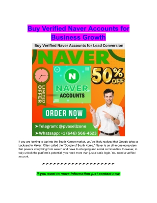Buy Verified Naver Accounts for Business Growth