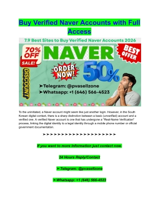 Buy Verified Naver Accounts with Full Access