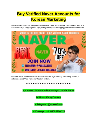 Buy Verified Naver Accounts for Korean Marketing