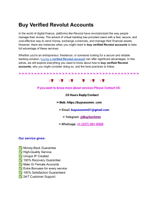 Buy Verified Revolut Accounts