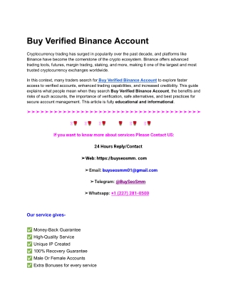 Buy Verified Binance Account
