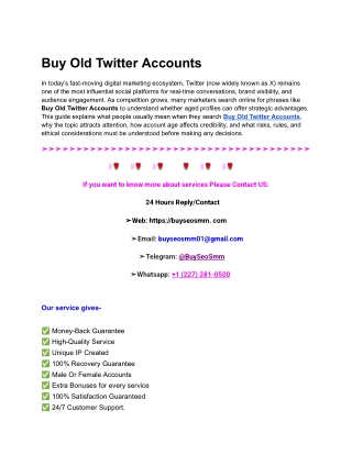 Buy Old Twitter Accounts
