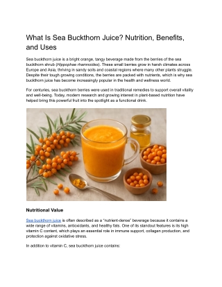 What Is Sea Buckthorn Juice_ Nutrition, Benefits, and Uses