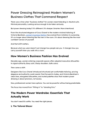 Power Dressing Reimagined_ Modern Women’s Business Clothes That Command Respect