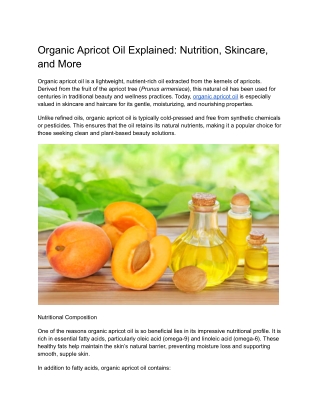 Organic Apricot Oil Explained_ Nutrition, Skincare, and More