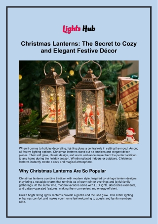 Christmas Lanterns The Secret to Cozy and Elegant Festive Décor
