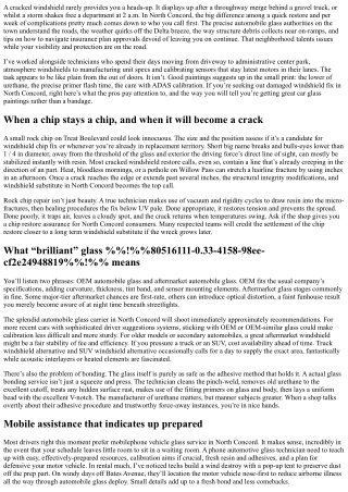 Broken Windshield Repair North Concord: Trusted Local Specialists